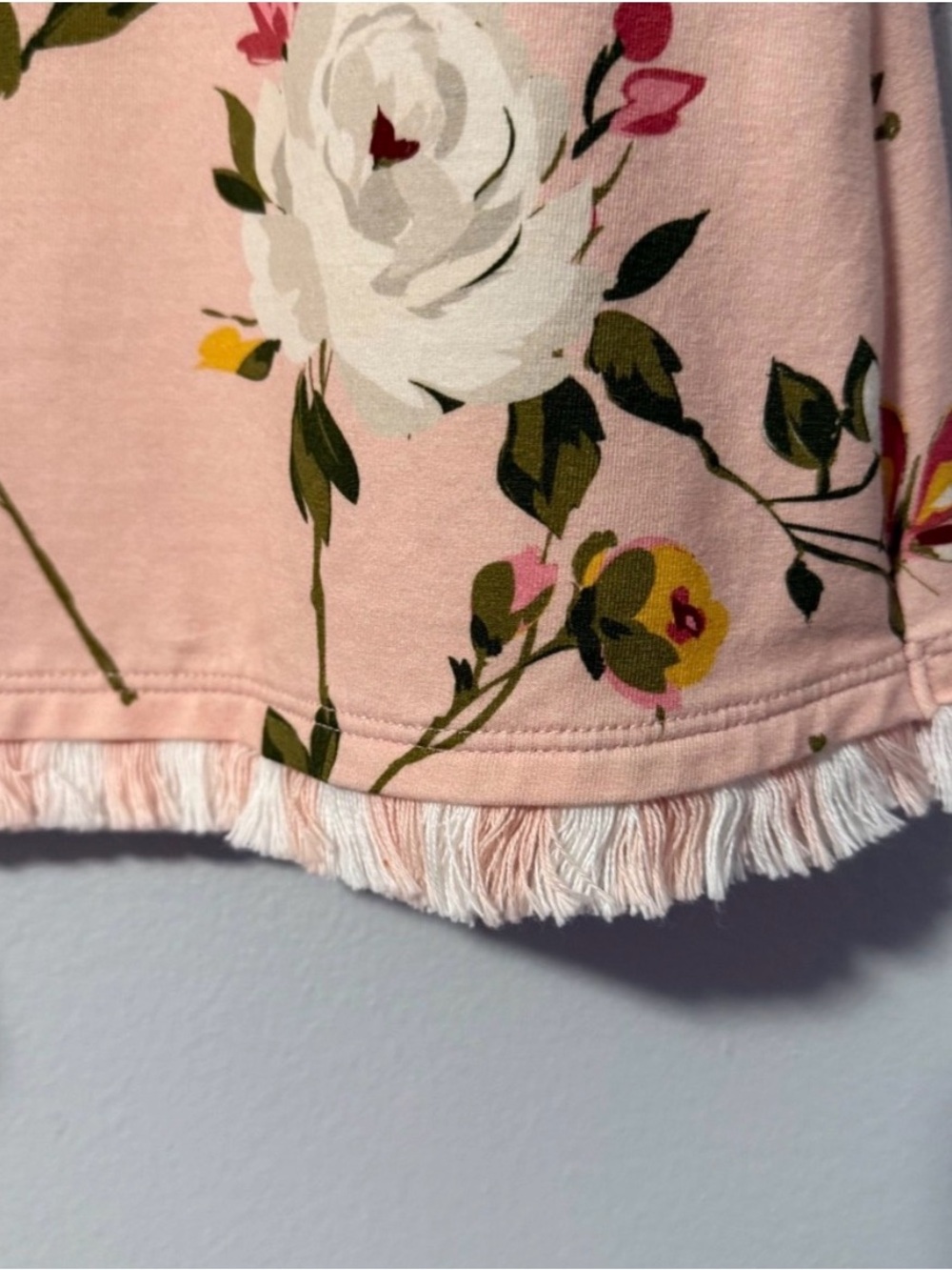 Spartina VEUC Pink Floral Short Sleeve fringe bird stretchy dress - Picture 4 of 8
